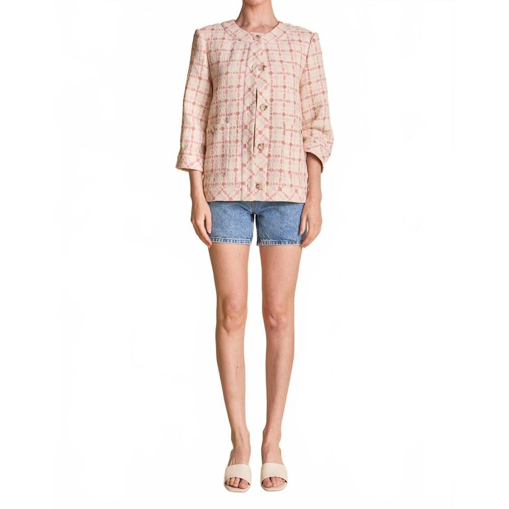 NEW ENGLISH FACTORY tweed box jacket in multi